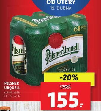 Lidl Pivo pilsner urquell nabídka