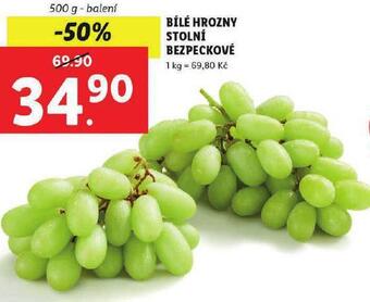 Lidl Bílé hrozny stolní bezpeckové nabídka