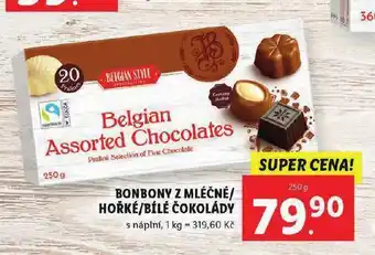 Lidl Bonbony z mléčné / hořké / bílé čokolády nabídka