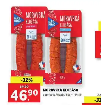 Lidl Moarsvká klobása nabídka