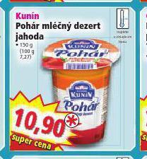 Norma Kunín pohár mléčný dezert nabídka