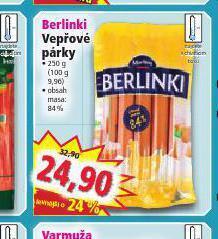 Norma Berlinki vepřové párky nabídka