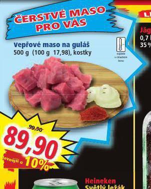 Norma Vepřové maso na guláš nabídka