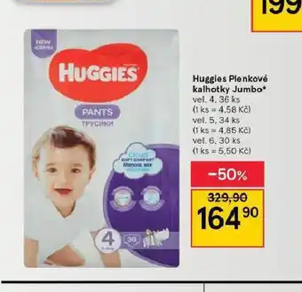 Tesco Huggies plenkové kalhotky jumbo nabídka