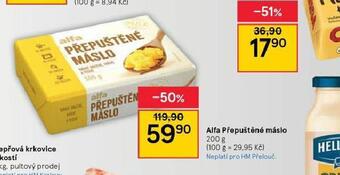 Alfa přepuštěné máslo