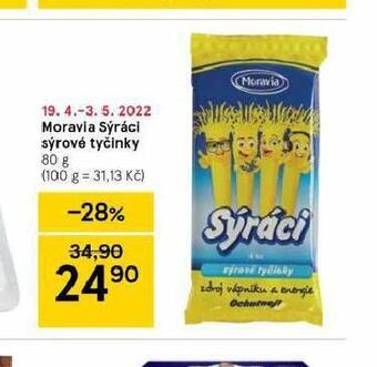 Tesco Moravia sýráci sýrové tyčinky nabídka