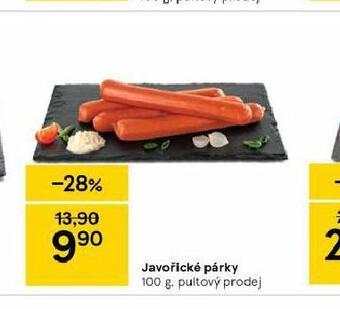 Tesco Javořické párky nabídka
