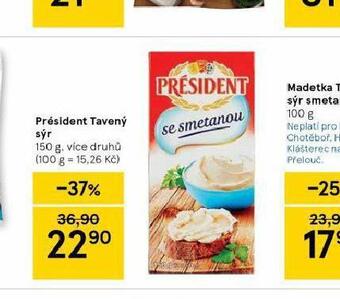 Tesco Président tavený sýr nabídka