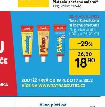 Tesco Tatra zahuštěná slazená smetana nabídka