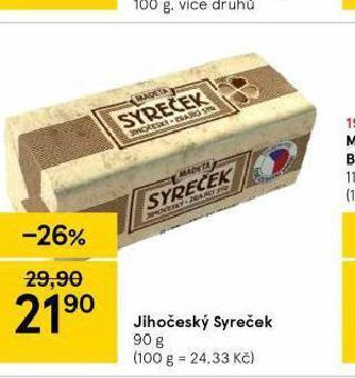 Tesco Jihočeský syreček nabídka