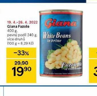 Tesco Giana fazole nabídka