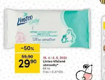 Tesco Linteo vlhčené ubrousky nabídka