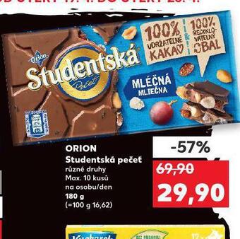 Kaufland Orion studentská pečeť nabídka