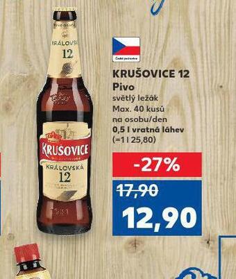 Kaufland Pivo krušovice 12 královský ležák nabídka