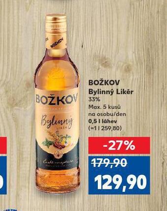 Kaufland Božkov bylinný likér nabídka