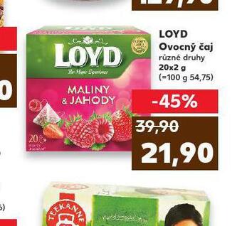 Kaufland Loyd ovocný čaj nabídka