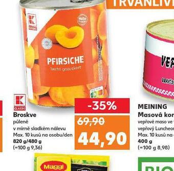 Kaufland Broskve nabídka