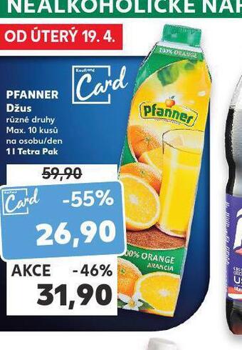 Kaufland Pfanner džus nabídka