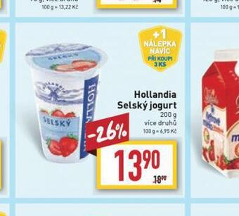 Billa Hollandia selský jogurt nabídka