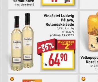 Billa Vinařství ludwig rulandské šedé nabídka