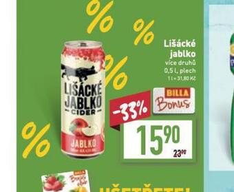 Billa Lišácké jablko nabídka