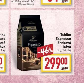 Billa Tchibo espresso zrnková káva nabídka