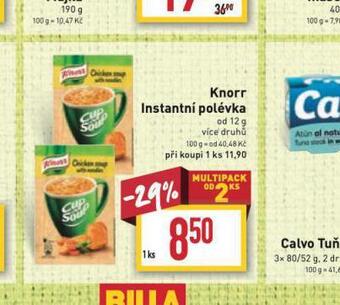 Billa Knorr instantní polévka nabídka