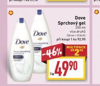 Billa Dove sprchový gel nabídka
