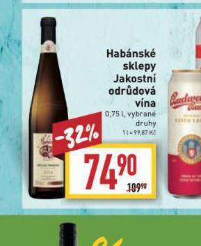 Billa Habánské sklepy jakostní odrůdová vína nabídka