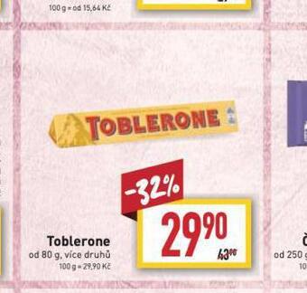 Billa Toblerone nabídka