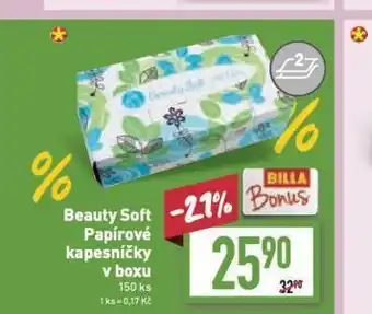 Billa Beauty soft papírové kapsičky nabídka