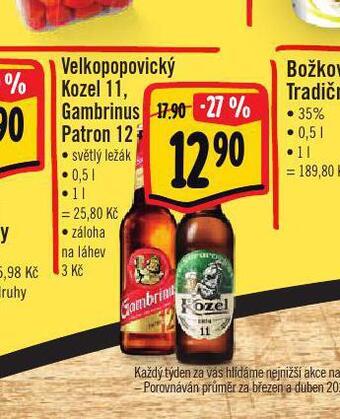 Jip Pivo velkopopovický kozel 11 nabídka