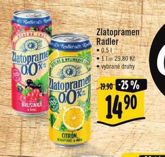 Jip Zlatopramen radler nabídka