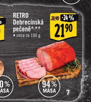Jip Retro debrecínská pečeně nabídka