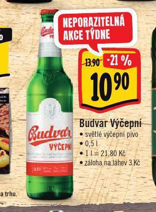 Jip Pivo budvar výčepní nabídka