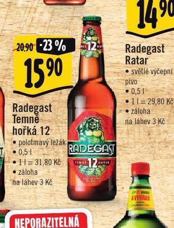Jip Pivo radegast temně hořká 12 nabídka