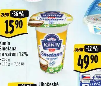 Jip Kunín esmetana na vaření 12% nabídka