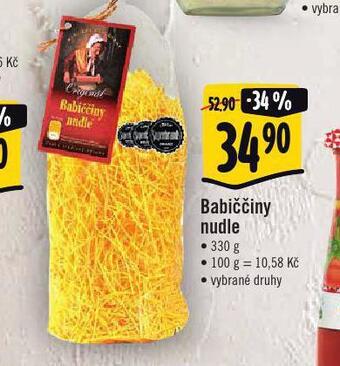 Jip Babiččiny nudle nabídka