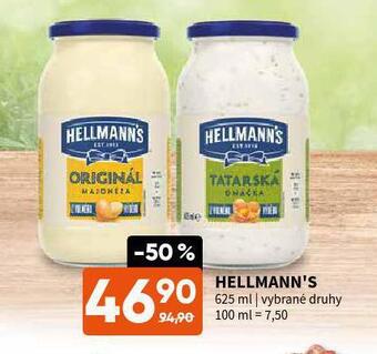 Terno Hellmann´s tatarská omáčka, majonéza nabídka