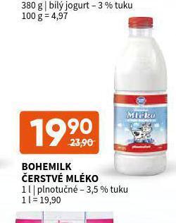 Bohemilk čerstvé mléko plnotučné