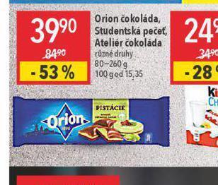 Globus Orion čokoláda nabídka