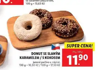 Lidl Donut se slaným karamelem / kokosem nabídka