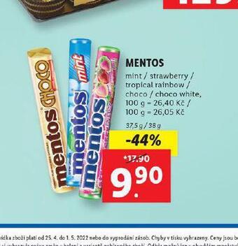 Lidl Mentos nabídka