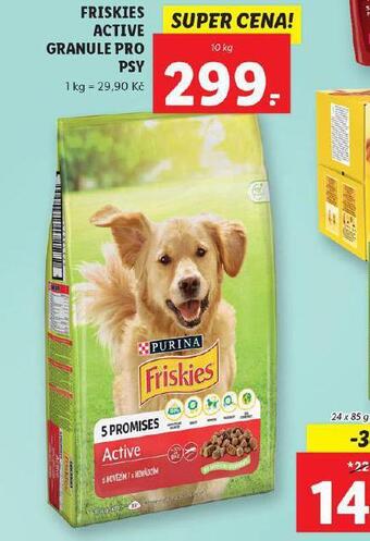 Lidl Friskies active granule pro psy nabídka