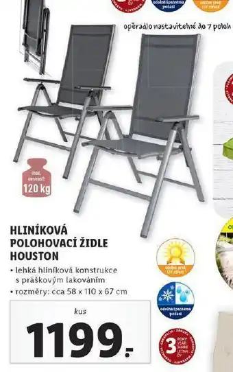 Lidl Hliníková polohovací židle nabídka