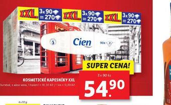 Lidl Cien kosmetické kapesníky xxl nabídka