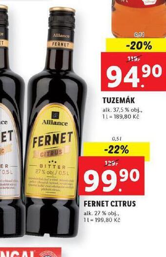 Lidl Fernet citrus nabídka