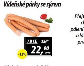 ZEMAN Vídeňské párky se sýrem nabídka