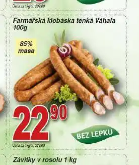 Lidl Farmářská klobása tenká nabídka