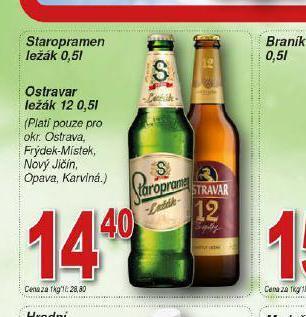 Lidl Pivo ostravar ležák nabídka